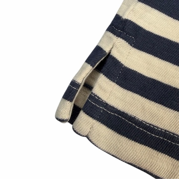 Left Coast Tee Men’s White/Navy Striped Cotton Short Sleeve Crew Neck Tee Large - Picture 6 of 7